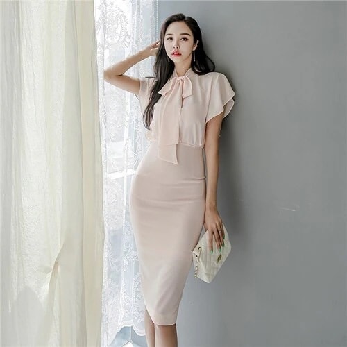 【期間限定特価】タイト通勤ギャザータック大人セクシーきれいめ可愛い上品パーティドレ 母の日のプレゼント