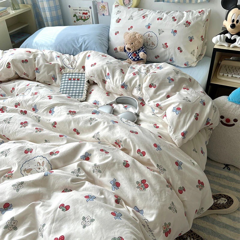 寝具 布団カバー学生寮ベッドシングル3点セットかわいいベッド4点セット