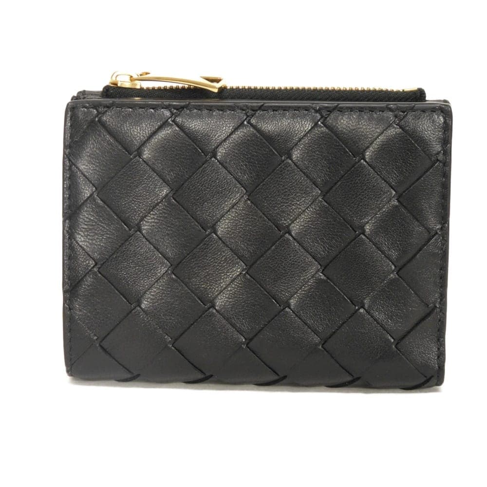 【中古】BOTTEGAVENETA 二つ折り財布 現行 ナッパ RFID IC 未使用 スモール ウォレット マキシ イントレチャート 742330 VCPP3 8425