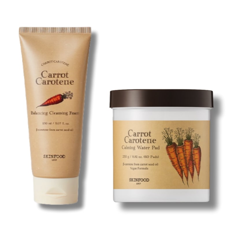 [ニンジンクレンジングセット] キャロット カロチン バランシング クレンジングフォーム 150ml+カミングウォーターパッド 250g(60枚入)