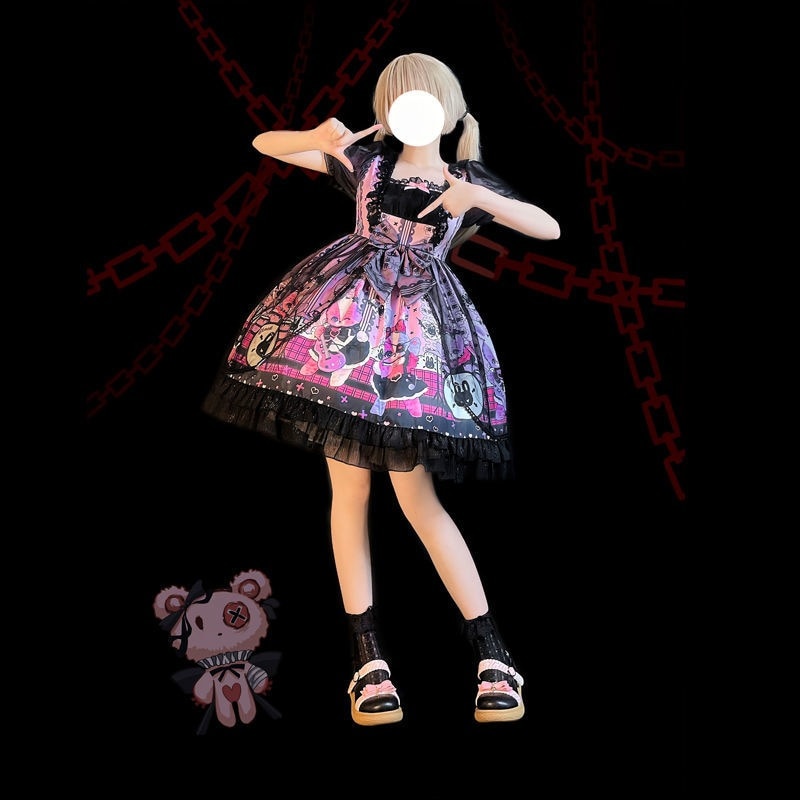 ハロウィン コスプレロリータ洋装ゴシックダーク半袖opワンピース レディース 衣装