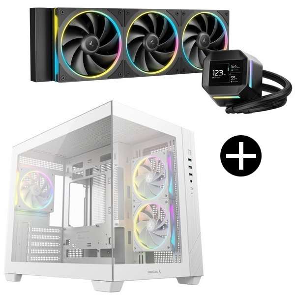 R-LM360-BKDMMC-1 ブラック CPUクーラー + CG330 3F WH ホワイト Micro-ATX PCケース セット