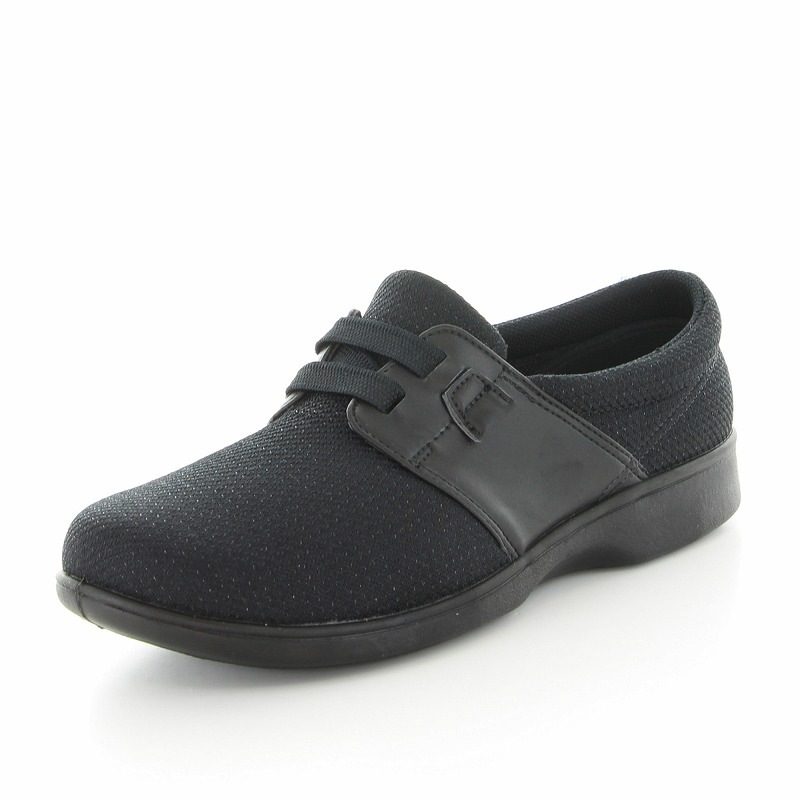 レディース 介護 シューズ スニーカー 靴 らくらく L018 ブラック 黒 日本製