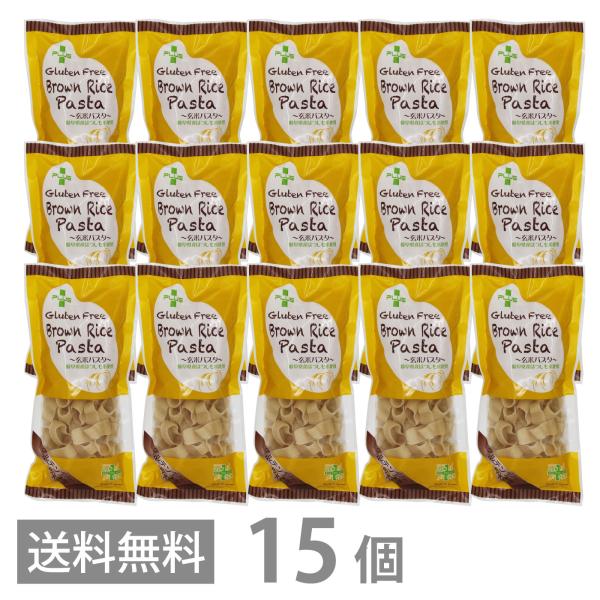 PLUS グルテンフリー ブラウンライスパスタ パッケリ 60g ×15 玄米 小麦不使用 米粉麺 乾麺 国産