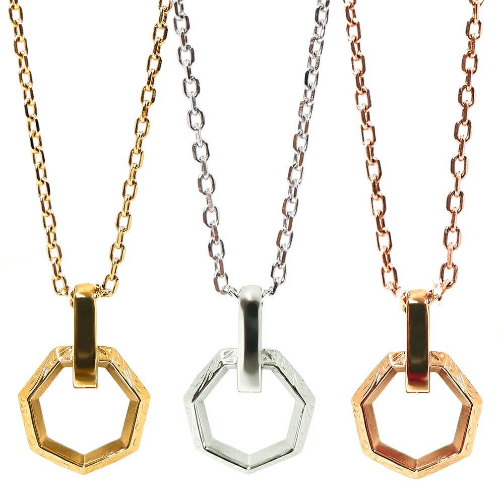 ハワイアンジュエリー ネックレス レディース メンズ ステンレス スクロール 波 金属アレルギー