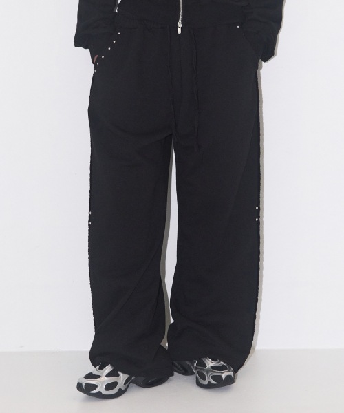 【ILLIGO】 Frayed Sweat Pants Black 正規品