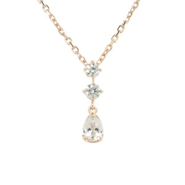 リボン済＆紙袋 ネックレス 正規品 レディース しずくモチーフ ネックレス ペンダント プレゼント ジュエリー アクセサリー キュービックジルコニア シルバー 祝い