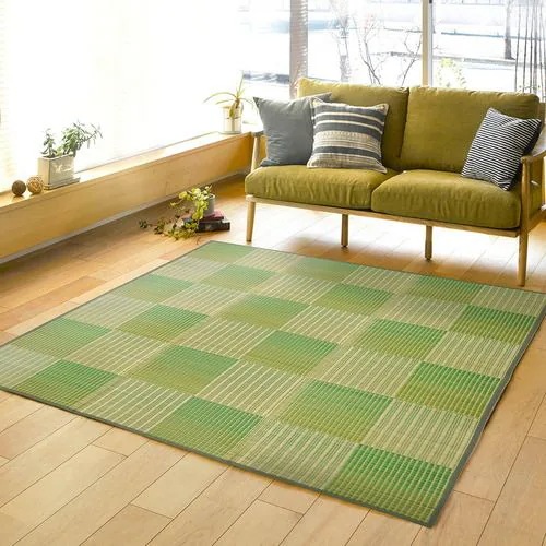 【メーカー直送品】萩原 ふっくらい草ラグ クレパス 12mmウレタン 約240×300cm グリーン