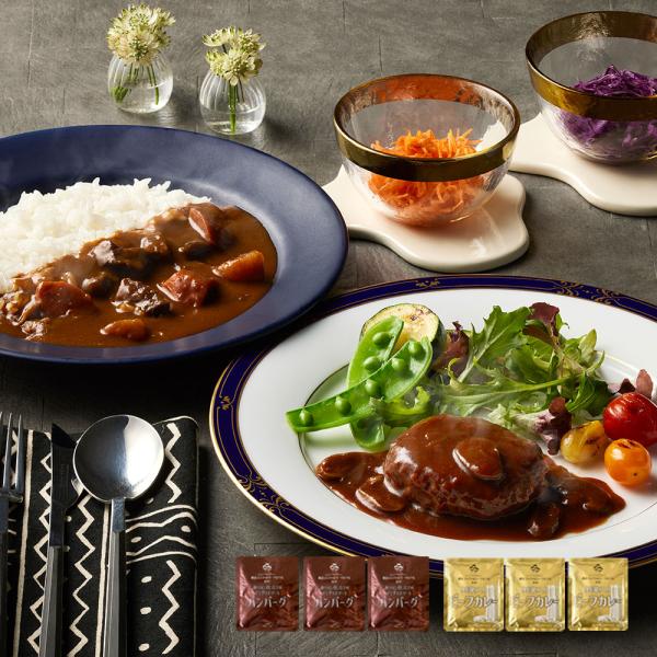 神奈川 横浜ロイヤルパークホテル 監修 セット商品ビーフカレーx3 デミグラスソースハンバーグx3 詰め合わせ SISK