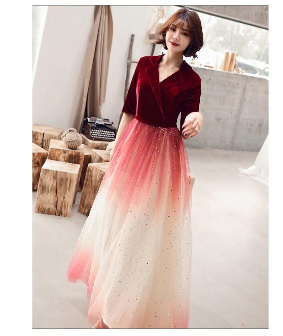 上品 高品質 袖あり ロングドレス 結婚式 二次会 マキシワンピース パーティードレス 卒入式 同窓