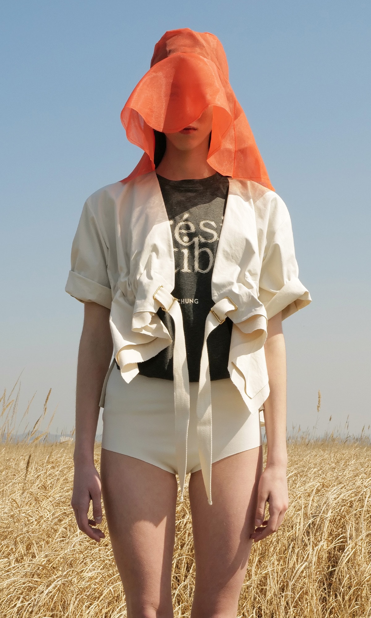 【J.CHUNG】 BRYN V-NECK SHIRRING JACKET : IVORY