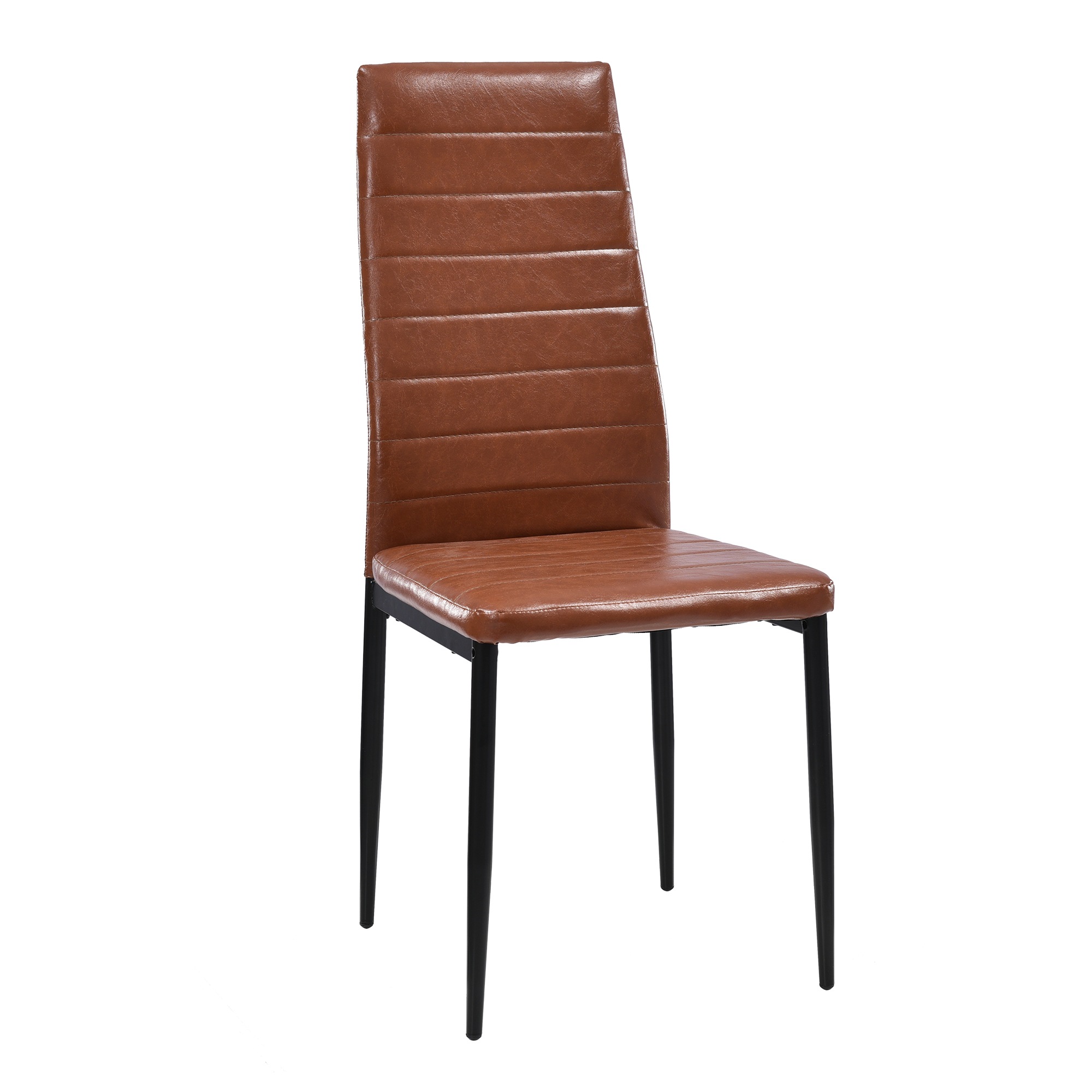 F23【ブラウン　２脚】ダイニングチェア 椅子 イス レザー　食卓椅子　レトロ モダン 北欧 コンパクト リビングチェア