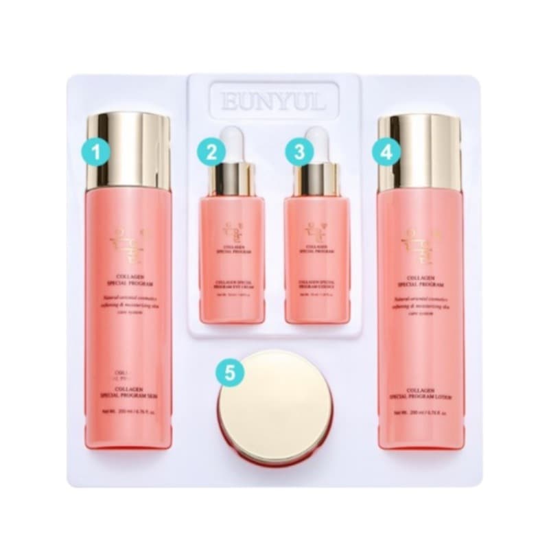 コラーゲン 5種セット[光彩弾力,エイジングケア,しみ,毛穴ケア, クリーム,トナー,しわ,ツヤ肌,エッセンス ,化粧水 ,鎮静,角質ケア,韓国コスメ, スキンケア, エイジングケア, 肌荒れ,保湿