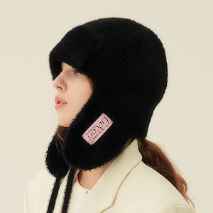 【marie claire】Fur Knit Roll Up Beanie★韓国人気★追跡可能 Qoo10 マリ・クレール FUR KNIT ROLL-UP ロゴ