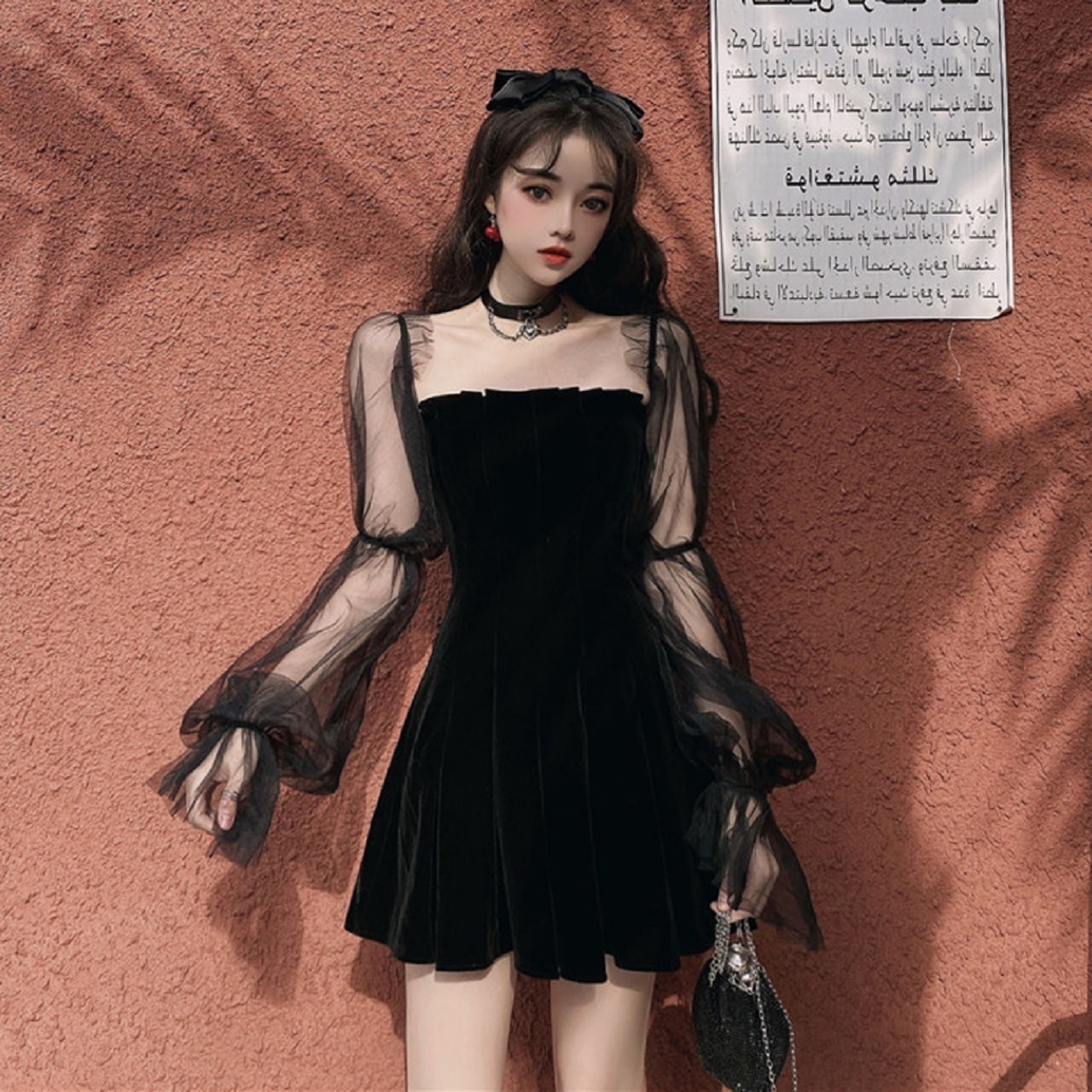 新作 レディース ワンピース ドレス パーティードレス フレア プリーツ 無地 シアー シースルー