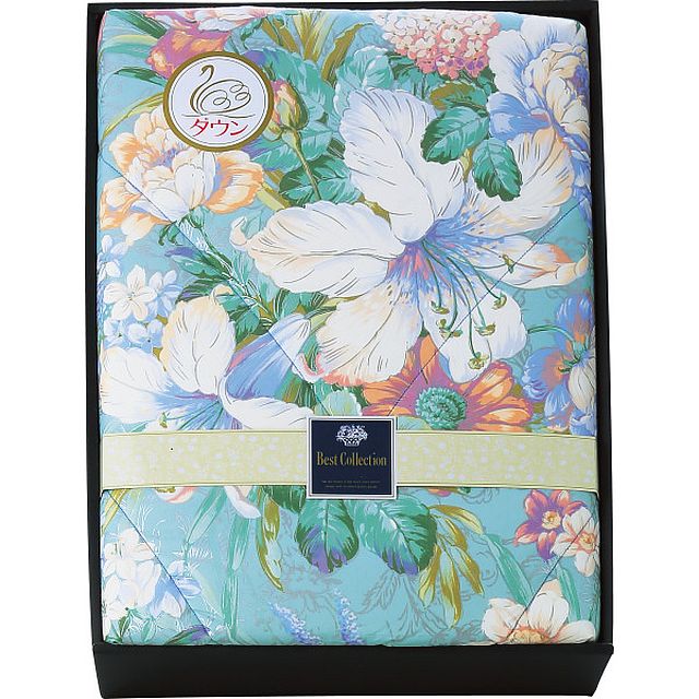 ダウン50%入り 日本製羽毛肌掛けふとん ブルー G-B