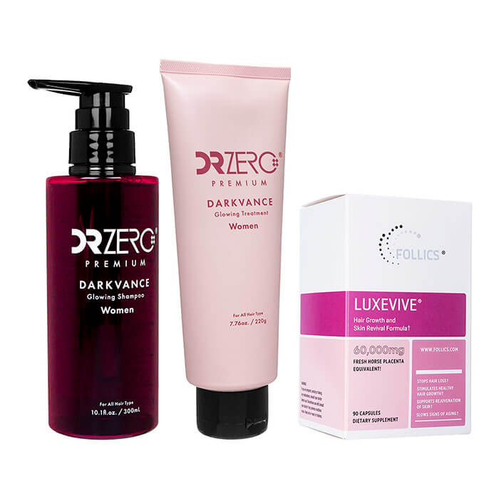 (フォリックス) ルグゼバイブ90錠 + (ドクターゼロ) ダークヴァンス・グローイングシャンプー 300ml 1本 + トリートメント (女性用) 220g 1本 海外発送　ヤマト国際便発送