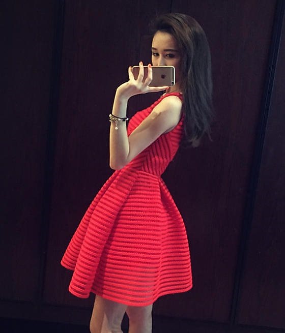 韓国 ファッション ドレスワンピ ワンピース ドレス ミニ丈 透け感 ボーダー ハイウエスト ノース