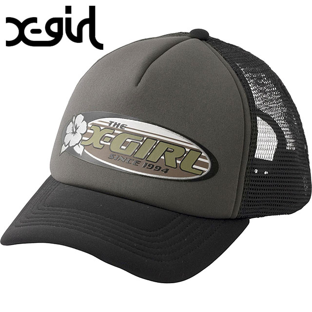 ハイビスカスオーバルロゴ トラッカーキャップ [105252051006] レディース 帽子 メッシュキャップ xgirl BLACK ブラック 黒 正規取扱店