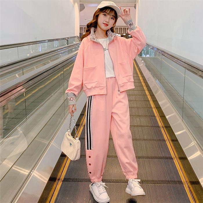 子供服 セットアップ キッズ 女の子 長袖 春秋 上下セット トップス Tシャツ パーカー ロングパンツ 子供ジャージ スポーツウェア 運動着