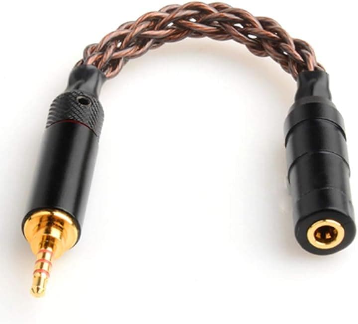 Lin08 変換ケーブル バランス接続 イヤホン ジャック 2.5mm 4極 オス 3.5mm 3極 メス8芯 15cm 単結晶銅( 2.5mm（オス） 3.5mm（メス）)