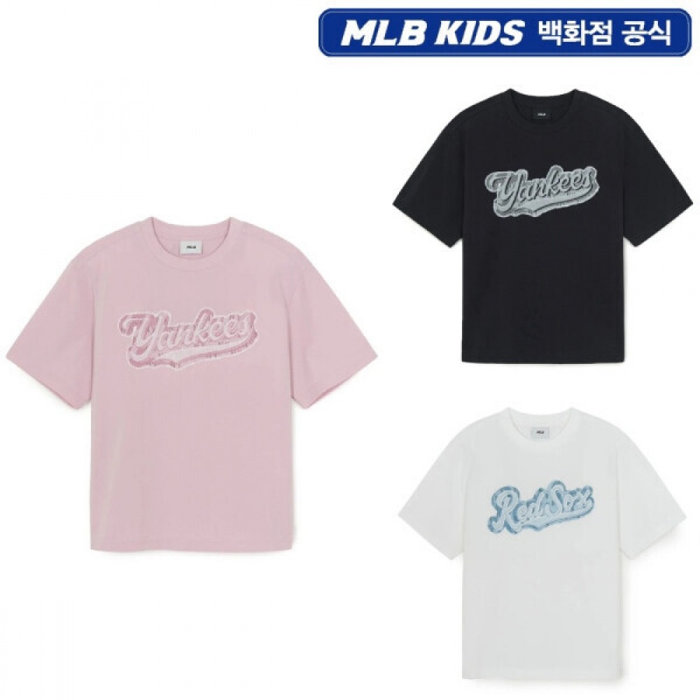 エムエルビーキッズ ストリートモノグラムデニムカリグラフィTシャツ 7ATSM1963
