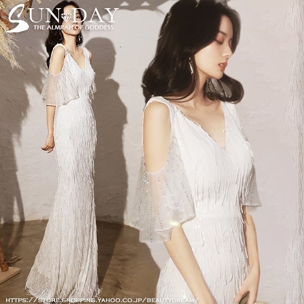 夏品パーティードレスワンピースウェディングドレス結婚式成人式パーティードレスエレガントエンパイア誕生