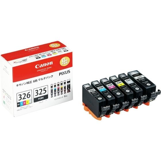 インクカートリッジBCI-326 BK/C/M/Y/GY + BCI-325 マルチパック BCI-326+325/6MP 6,142円
