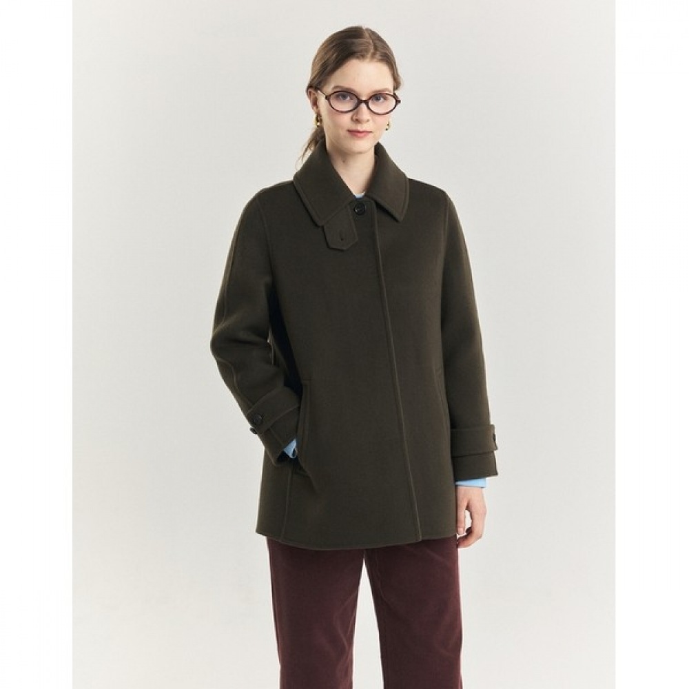 (ヘッジスレディース) 24FW バルマカンハーフコートカーキ HSCO4D914K2