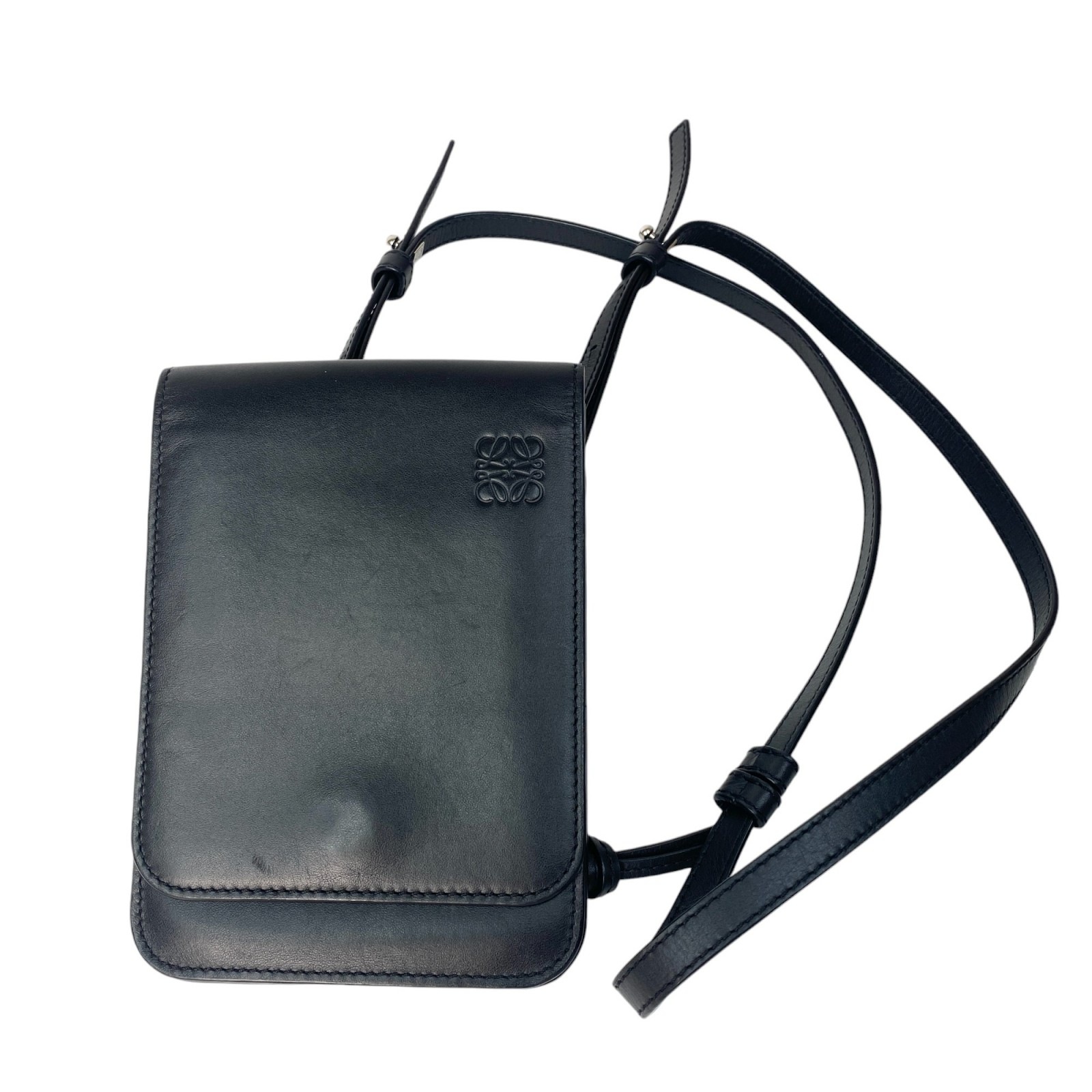 ロエベ LOEWE レディース ガセット フラット クロスボディ 斜めがけ ショルダーバッグ【中古】