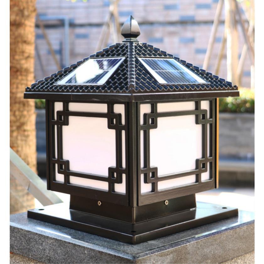 ソーラーライト LED 門柱灯 柱上付け照明 ガーデンライト ソーラー照明 スタンドライト 屋外照明 玄関照明 照明器具 レトロ 庭園灯 防雨 高さcm