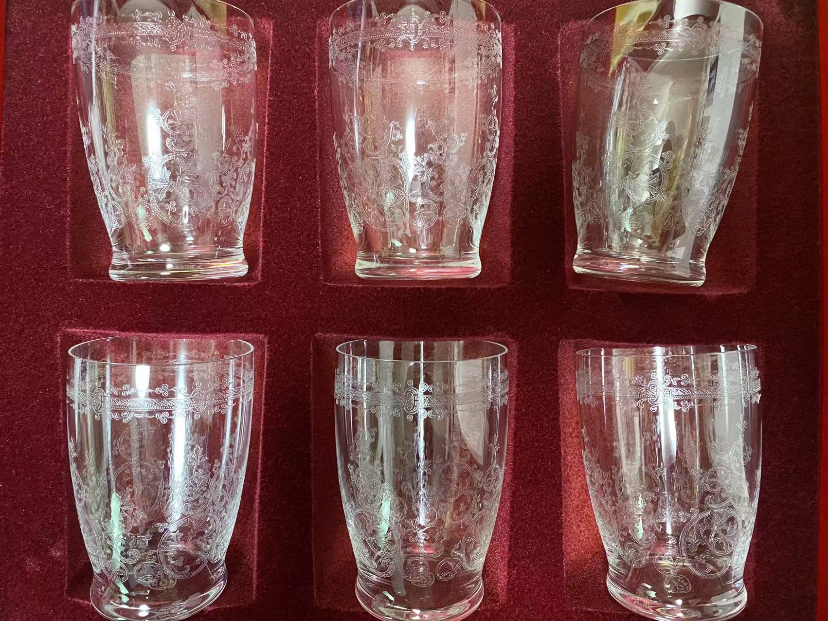 Baccarat ラファイエット アシッド エッチング グラス 6個セット ロック ウォーター ビール ワイン アルコールグラス クリスタル 生活雑貨 日用品【中古】
