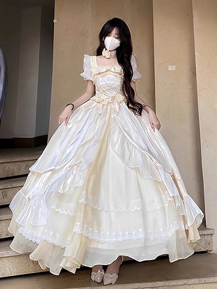 ビッグスカート 2025 高貴でエレガントなドレス学生卒業美術試験ボーカルホスト女性