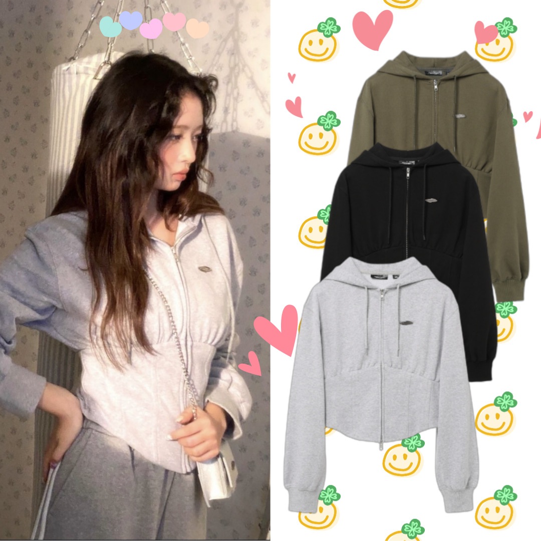 [IVEレイ着用] W Corset Hood Zip-up フードジップアップ 3Color