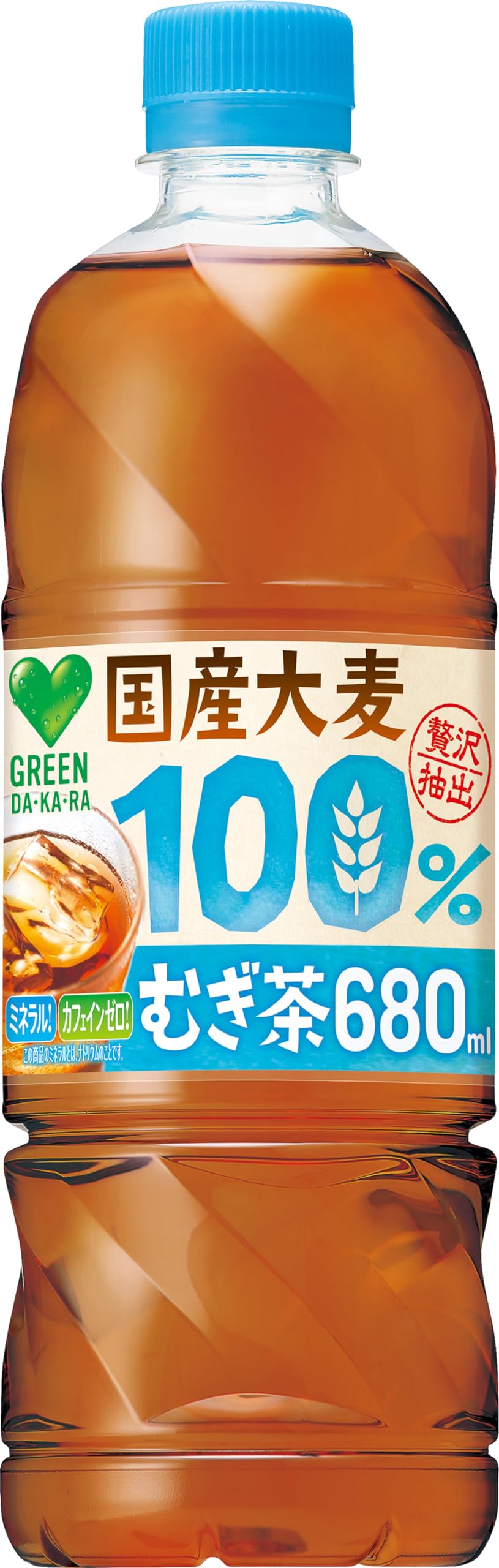 サントリー グリーンダカラ 国産大麦100％のむぎ茶 お茶 麦茶 カフェインゼロ アレルギー特定原材料等28品目不使用 680ml×24本