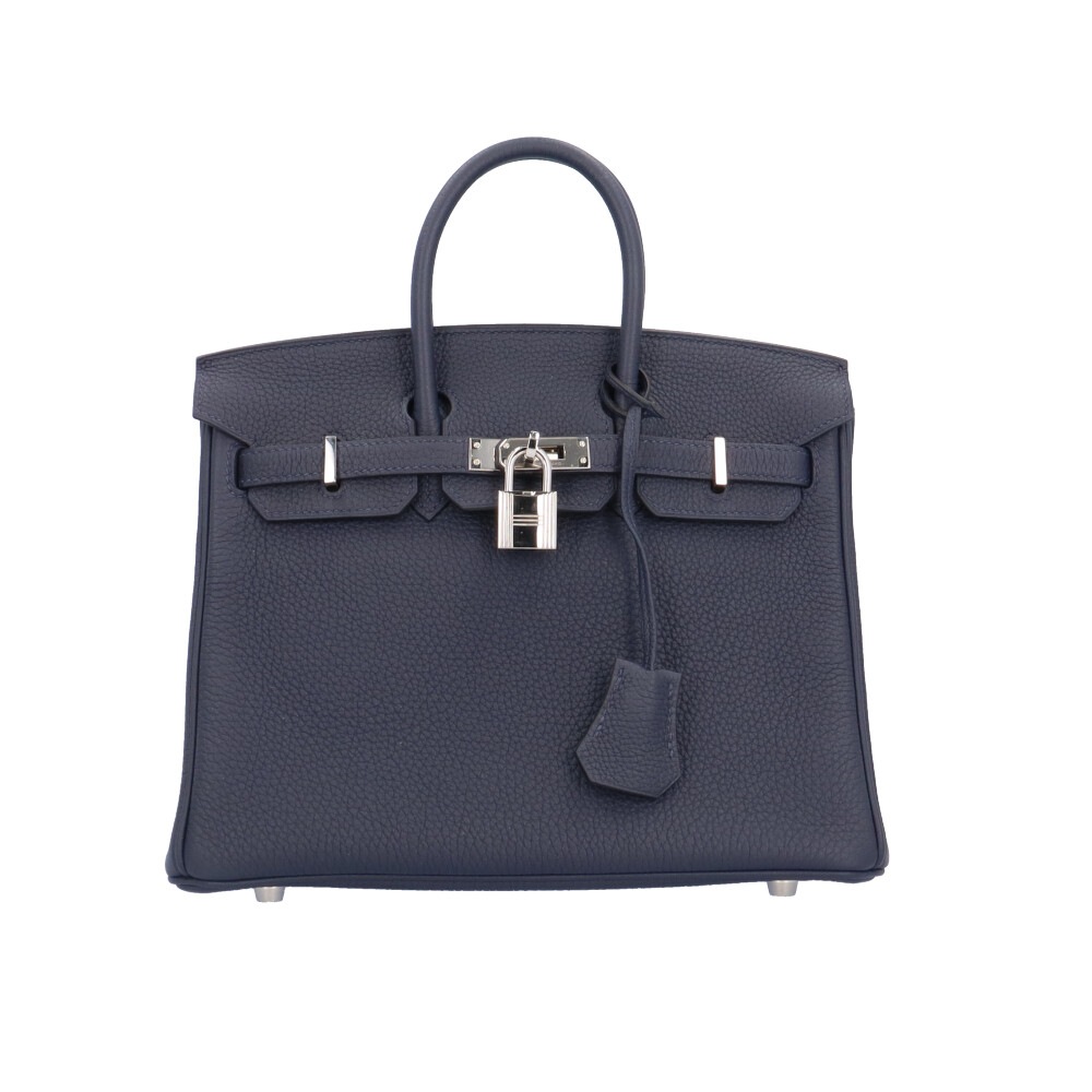 エルメス バーキン25 ハンドバッグ レザー ネイビー HERMES 中古 美品