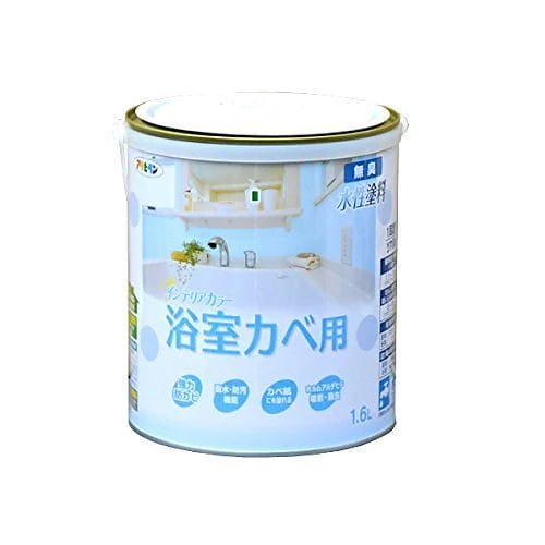 アサヒペン（まとめ買い）NEW水性インテリアカラー 浴室カベ用 1.6L ミルキーホワイト [x3缶セット]