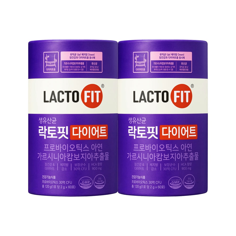 ダイエット乳酸菌60p120g x 2個 韓国プロバイオティクス 腸活サポート お腹スッキリ 毎日快調 無添加乳酸菌 食物繊維配合 減量サポート 韓国人気サプリ 食事制限中にも