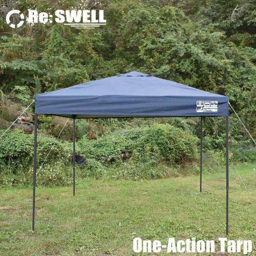 Re:SWELL 組立て簡単 !! ワンアクション タープ テント スチールフレーム 2.5ｍ ベンチレーション 高耐水加工 UVカット コーティング 紫外線カット 遮熱
