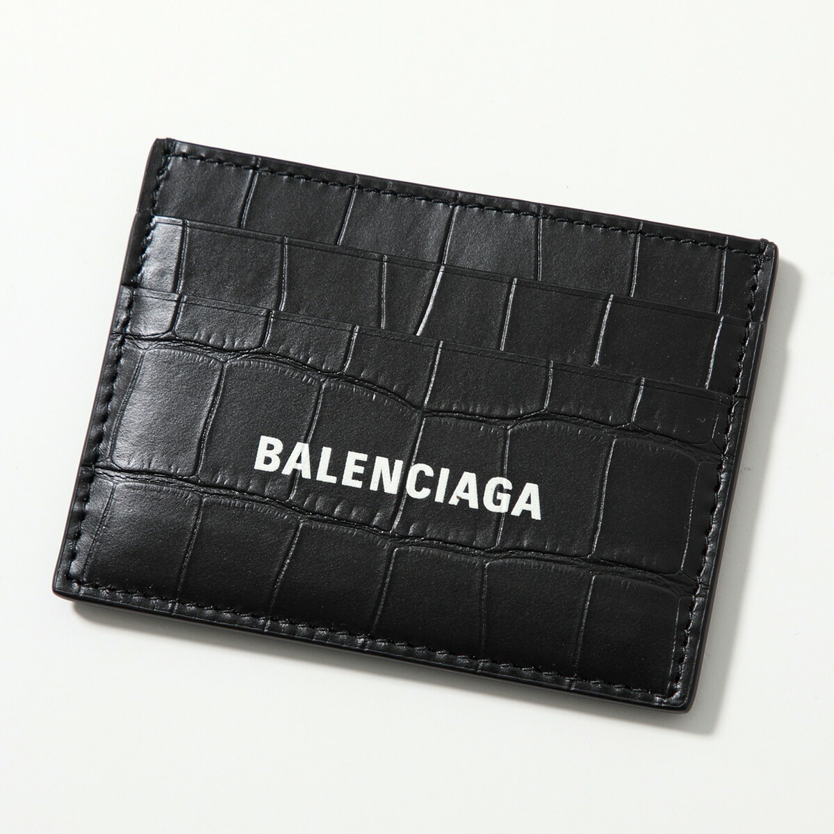 BALENCIAGA バレンシアガ カードケース 594309 1ROP3 クロコ型押し カーフスキン レザー カードホルダー パスケース 定期入れ ロゴ 1000 メンズ 25,479円