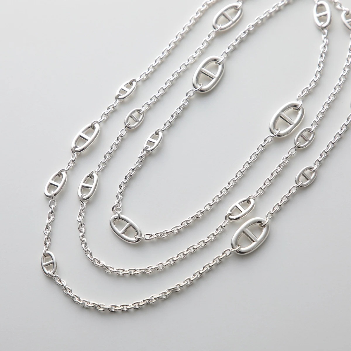 HERMES エルメス ロングネックレス ファランドール Farandole Long Necklace 160cm H104569B シェーヌダンクル チェー