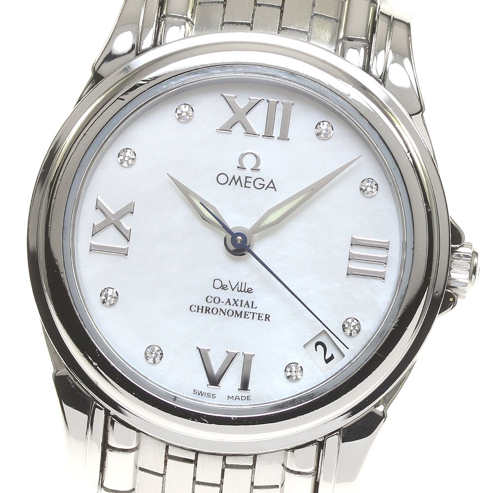 オメガ OMEGA 4581.75 デビル コーアクシャル 8Pダイヤ 自動巻き レディース 良品 _824031【中古】