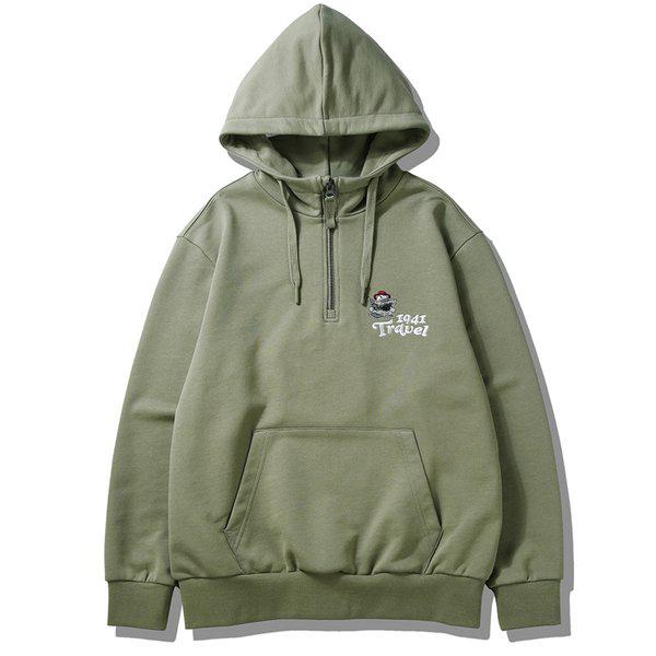 (共用)ハーフネックベアグラフィックフード付きTシャツJQ1THU221KH_BP