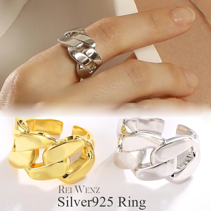 【高品質Silver925】シルバー リング 幅太 幅広 ワイド 太め 大ぶり レディース 人差指 金属アレルギー インデックスリング インスタ ゴールド おしゃれ オフィス プレ