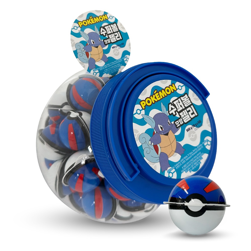 ポケモン亀ポケットモンスタースーパーボールシェイプゼリー (18gx50個入り) 正規品ー 地球グミ