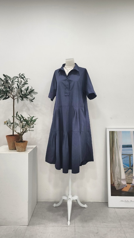 ピンタックワンピース涼しいカンカンロングワンピースアンバランスオーバーフィットXL冷蔵庫ワンピース