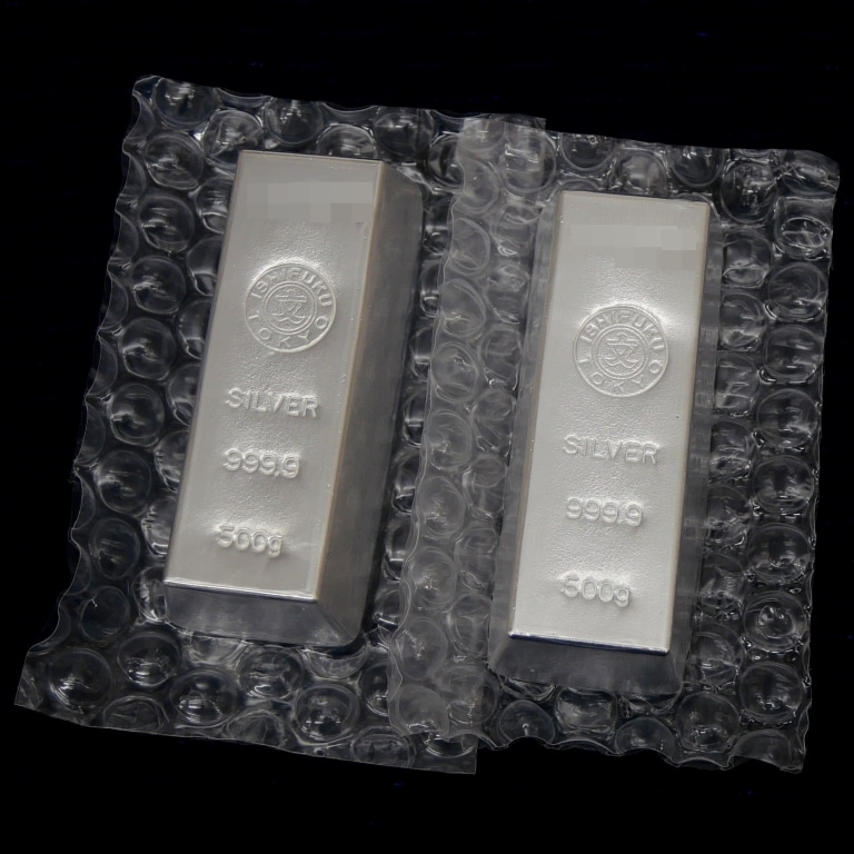 石福金属興業 純銀 インゴット ingot 500g 2本セット /シルバー/SV999.9 1000g（1kg）(55405)