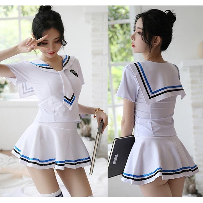 セーラー服　コスプレ Amazon.co.jp: BeWith ベリーショート セーラー服 制服 紺 白 M
