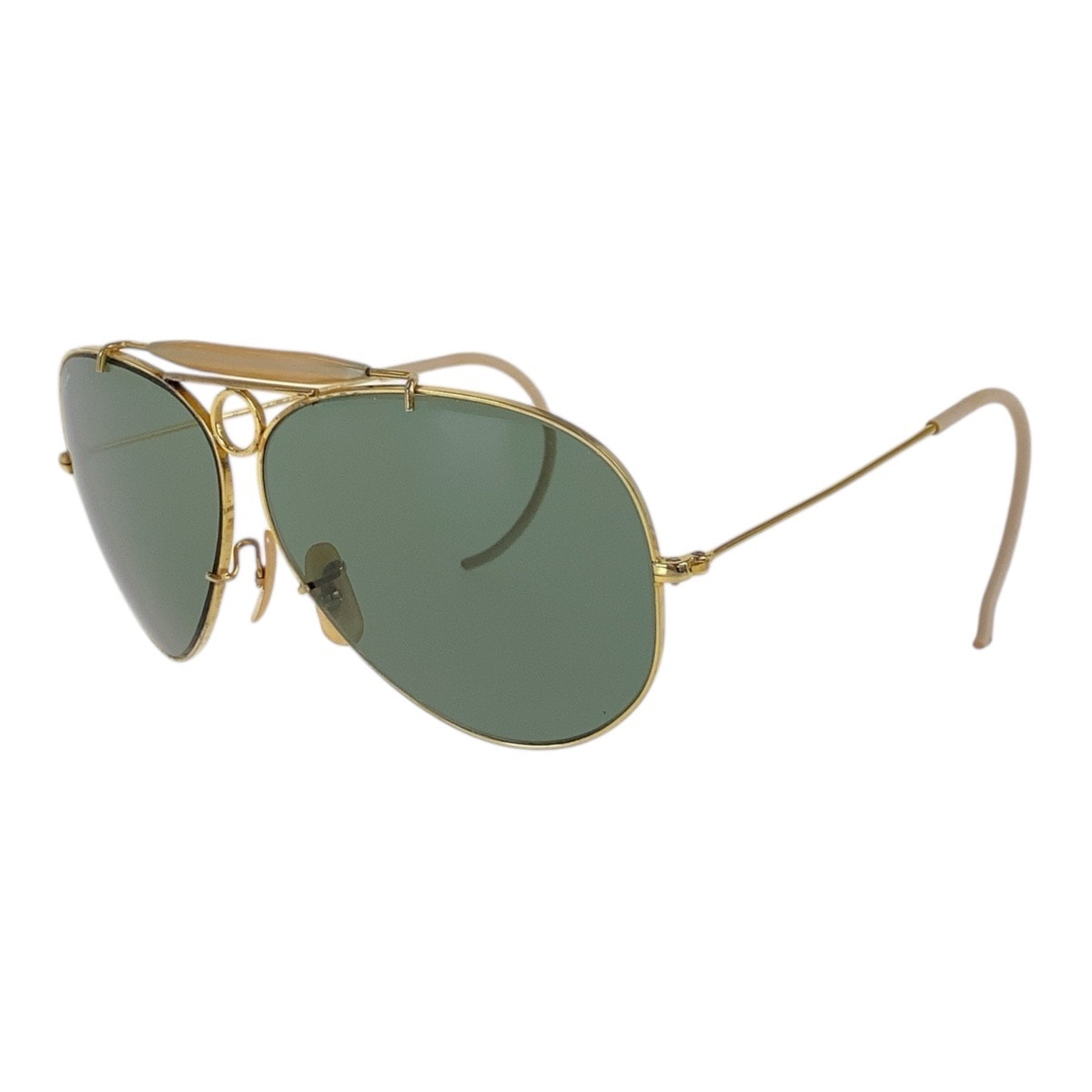 ヴィンテージ B&L RAY-BAN U.S.A グリーン ゴールド金具 ガラス/メタル サングラス メンズ 503467