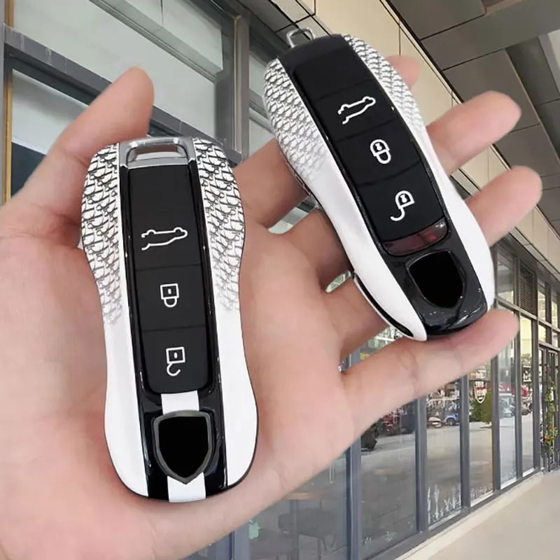 ABS製 ポルシェ リモートキーケース カバー キーフォブシェル - ケイエン マカン パナメーラ 911 718 ボクスター タイカン 対応 輸入品